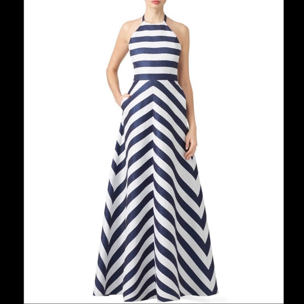 Shoshanna Midnight Kaira Striped Maxi Dress